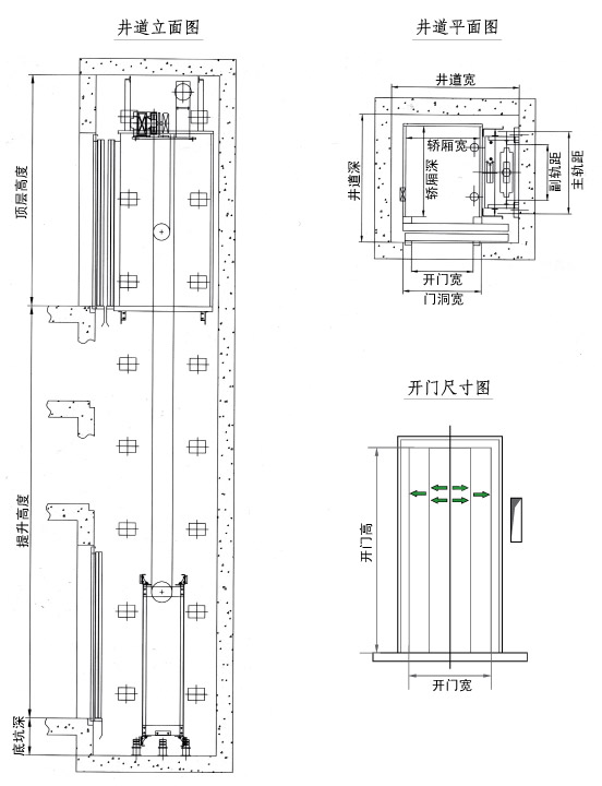 曳引別墅電梯圖紙